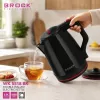 Chaleira elétrica Brock WK 5518 BK 2,0L 1500W preta com base sem fios de 360°