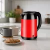 Chaleira elétrica Brock WK 5522 RD 1,8L 1500W preta/vermelha com base de 360°