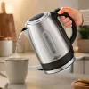 Chaleira elétrica Brock WK 9903 SS 1,7L 2200W preto/aço inoxidável com base de 360°