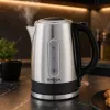 Chaleira elétrica Brock WK 9903 SS 1,7L 2200W preto/aço inoxidável com base de 360°