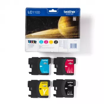 Conjunto de cartuchos de tinta originais Brother LC-1100VALBP (ciano, magenta, amarelo, preto)