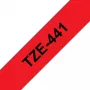 Brother TZe-441 Fita de Etiquetagem Laminada 18mm Vermelho sobre Preto 8m
