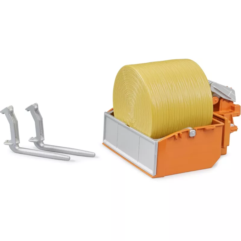 BRUDER 02353 basculante de três lados com caixa de carga e garfos, escala 1:16, verde/cinzento