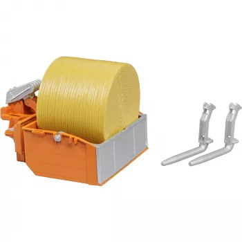 BRUDER 02353 atrelado basculante de três lados com plataforma de carga e forquilhas, escala 1:16, verde/cinzento