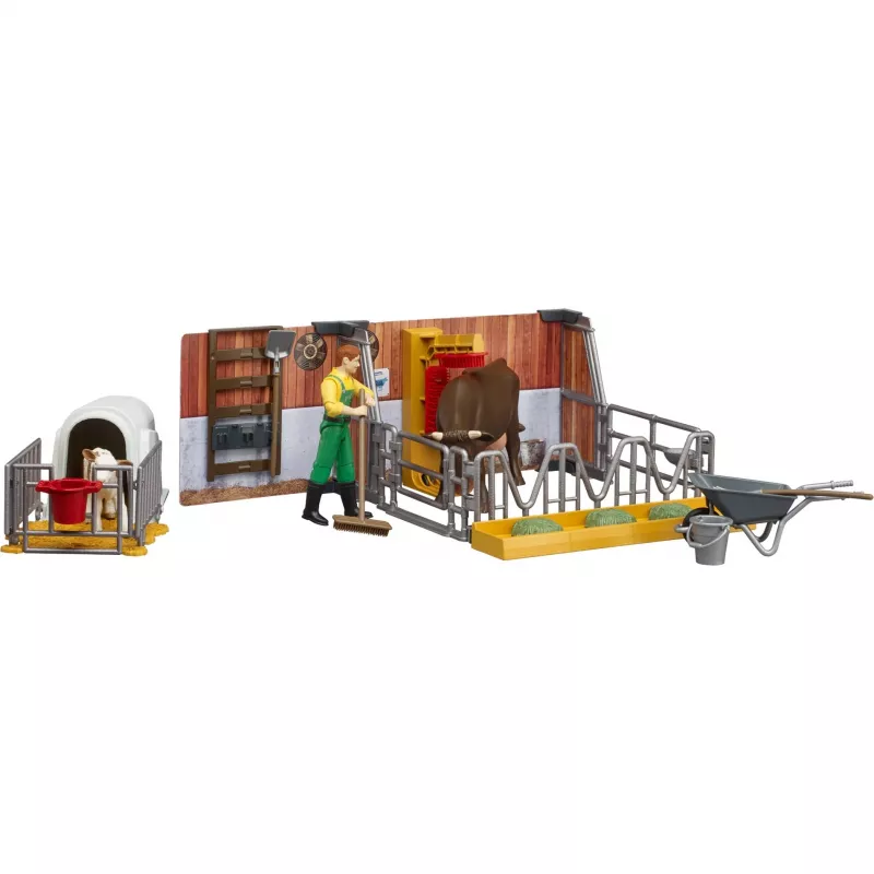 BRUDER bworld estábulo de vacas e vitelos com agricultor (multicolor)