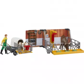 BRUDER bworld estábulo de vacas e vitelos com agricultor (multicolor)