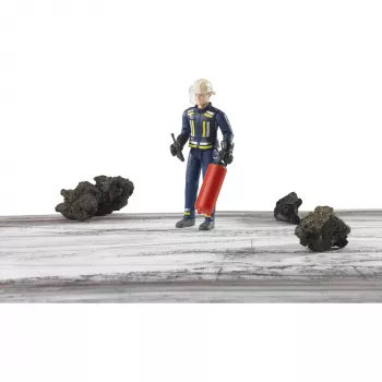 BRUDER bworld Bombeiro com acessórios (Azul/Amarelo) Figura de ação escala 1:16