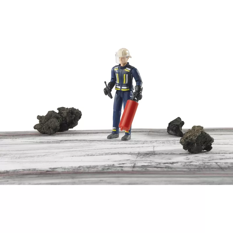 BRUDER bworld Bombeiro com acessórios (Azul/Amarelo) Figura de ação escala 1:16