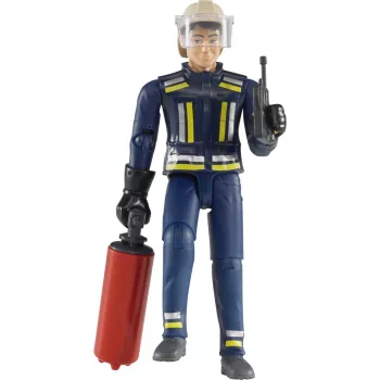 BRUDER bworld Bombeiro com acessórios (Azul/Amarelo) Figura de ação escala 1:16