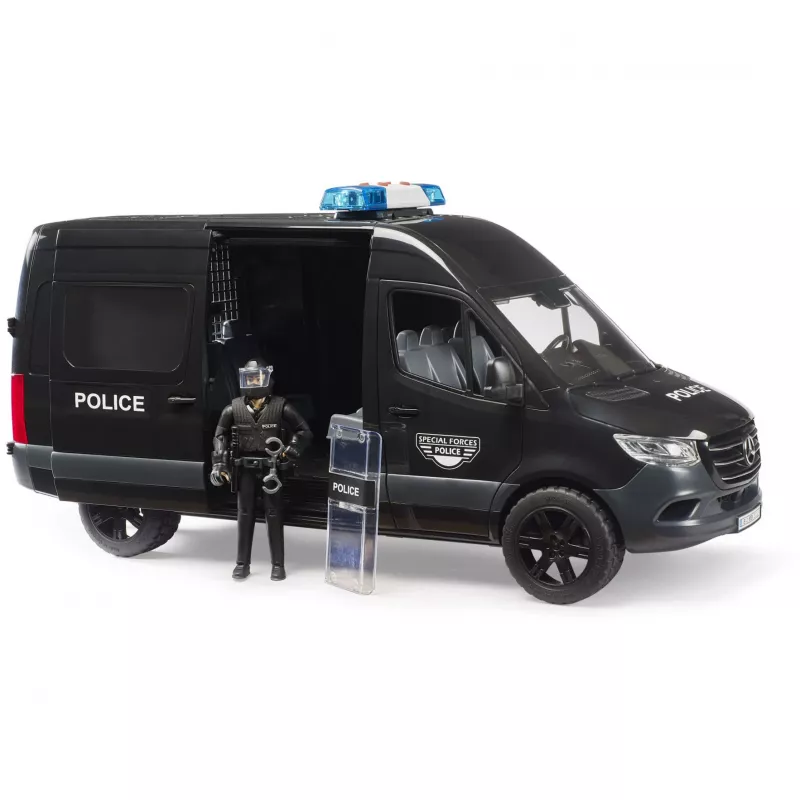 BRUDER bworld MB Sprinter Police Special Forces furgão 1:16 com luz e som