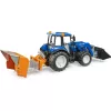 Trator BRUDER New Holland T5.120 com carregador frontal, caixa de carga e garfos 1:16