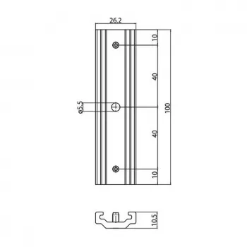 Conector longitudinal BRUMBERG 87116080 para sistema de calha de 3 fases, preto