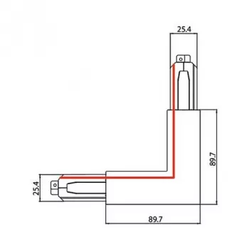 Brumberg 87126070 ONETRACK DALI SL conector de canto de 90° de 3 fases para iluminação de calha, branco