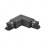Brumberg 87126080 Conector de canto a 90° para sistema de calha de 3 fases ONETRACK DALI, preto
