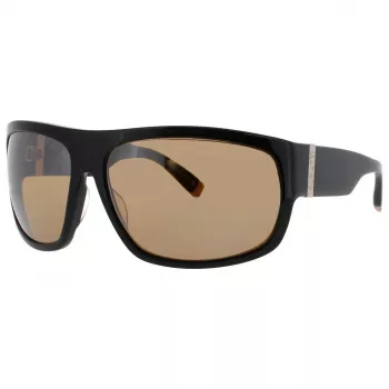 BUGATTI MAN 43C-BK Óculos de sol - armação de acetato preta com lentes de policarbonato cinzento-escuro, proteção UV400, 66/15/123 mm