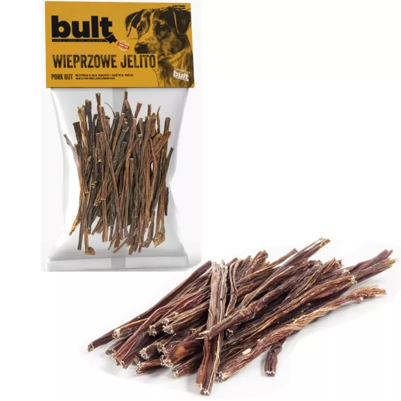 BULT intestino de porco seco petisco para cães - 100g