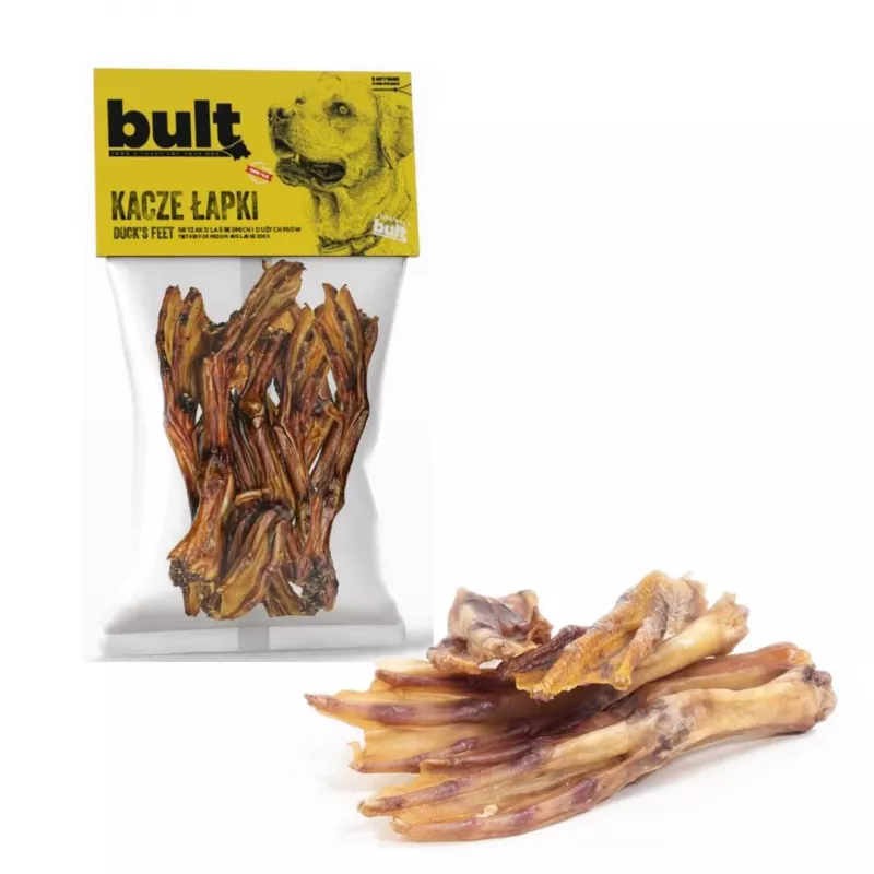 BULT patas de pato petisco para cães – artigo de mastigar natural seco ao ar, 100g
