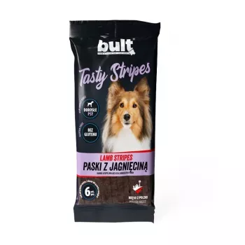 BULT Tasty Stripes cordeiro petiscos para cães – tiras de cordeiro macias e mastigáveis, 6 unid. (80 g)