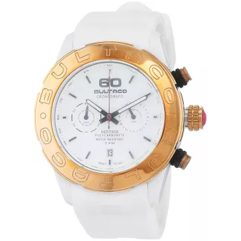 Relógio de mulher BULTACO H1PW43C-CW1 analógico de quartzo 43mm bracelete de pele branca