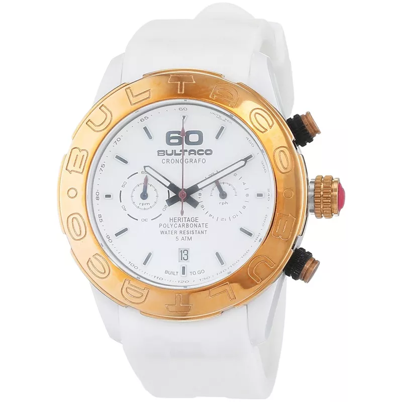 Relógio de mulher BULTACO H1PW43C-CW1 analógico de quartzo 43mm bracelete de pele branca