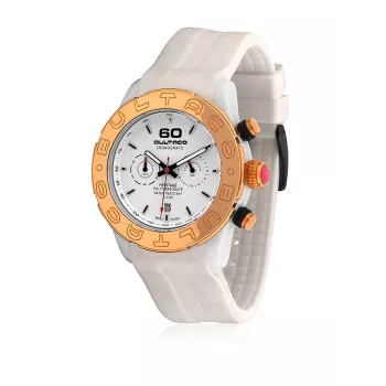 Relógio de mulher BULTACO H1PW43C-CW1 analógico de quartzo 43mm bracelete de pele branca