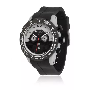 Relógio de quartzo analógico de homem BULTACO MAN H1PA48C-SA1 48mm bracelete de silicone preto