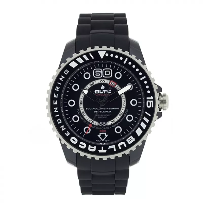 BULTACO Relógio de homem BLPB45A-CB1 (45mm) quartzo analógico aço inoxidável silicone preto