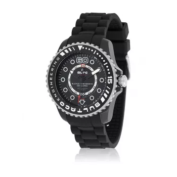BULTACO Relógio de homem BLPB45A-CB1 (45mm) quartzo analógico aço inoxidável silicone preto
