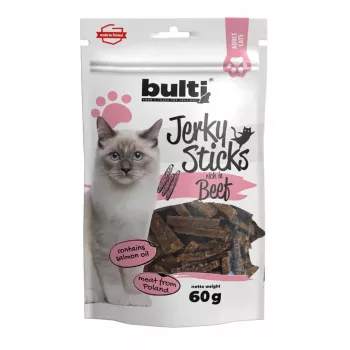 BULTI Jerky Sticks ricos em carne de vaca petiscos para gatos 60g