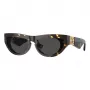 Burberry BE4422U410687 óculos de sol de mulher - armação quadrada cinzenta transparente, lentes cinzentas escuras, 58 mm