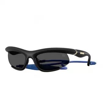 Óculos de sol de mulher Burberry BE4462-345287, geométricos, acetato cinzento transparente, lentes cinzento escuro, 64/20/125 mm