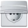 Busch-Jaeger 2064-0-0300 tomada Schuko, 2P+E, 16A, 250V, IP44, prateado
