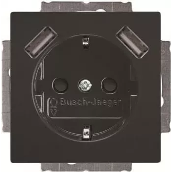 BUSCH-JAEGER BJ 20 EUCB2USB-81 tomada SCHUKO com 2 portas USB, branco alpino 2CKA002011A6267
