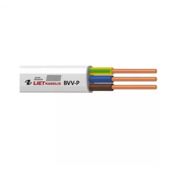 Cabo plano BVV-P 3x1,5 mm² branco 25 m