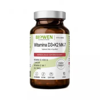 Suplemento alimentar BWN BIOWEN Vitamina D3 + K2 MK-7 – 90 cápsulas