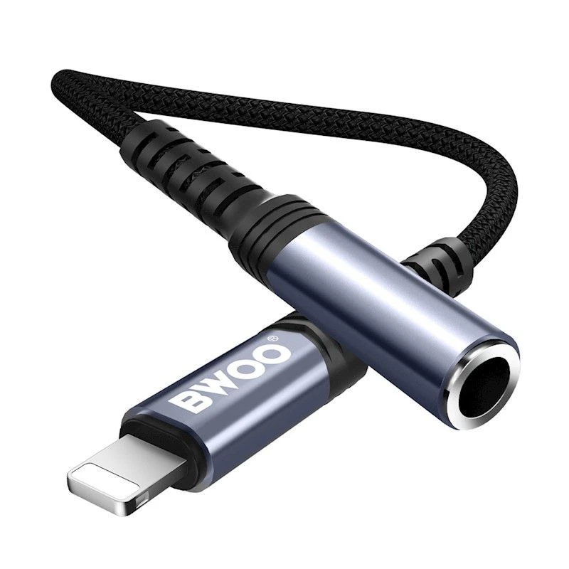 BWOO Adaptador AUX 3.5mm - Lightning Preto BZ48