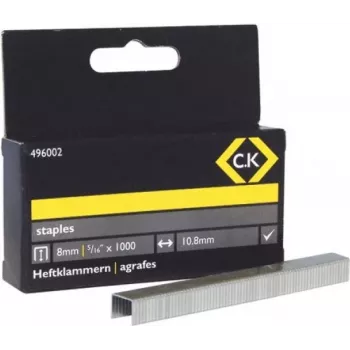 Agrafos de arame plano galvanizado C.K Tools 496005 10,5 x 14 mm, pack de 1000 (Tipo 53)