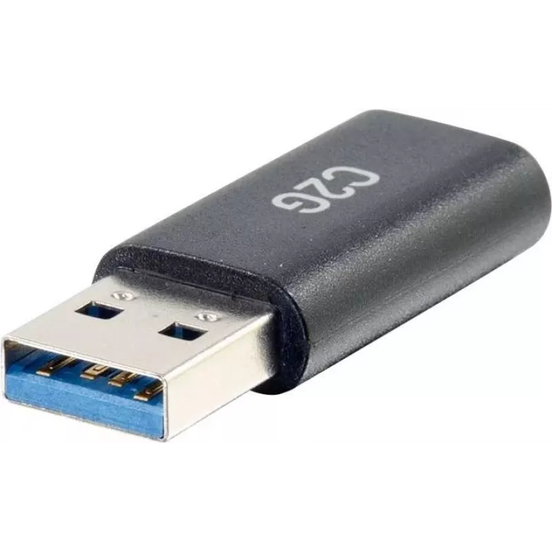 C2G Adaptador USB C para USB - Adaptador SuperSpeed USB - 5 Gbit/s - USB-C fêmea para USB-A macho - USB 3.0 - Moldado - Preto