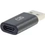 C2G Adaptador USB C para USB - Adaptador SuperSpeed USB - 5 Gbit/s - USB-C fêmea para USB-A macho - USB 3.0 - Moldado - Preto