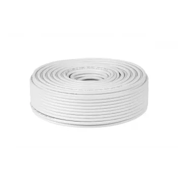 Cabo coaxial CABLETECH RG-6U CU 100m branco