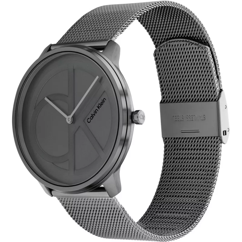 CALVIN KLEIN MAN 25200030 Relógio de quartzo analógico 40mm prata malha de aço inoxidável