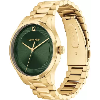 Calvin Klein Relógio de homem 25200229 40mm Prateado Aço inoxidável Pele preta