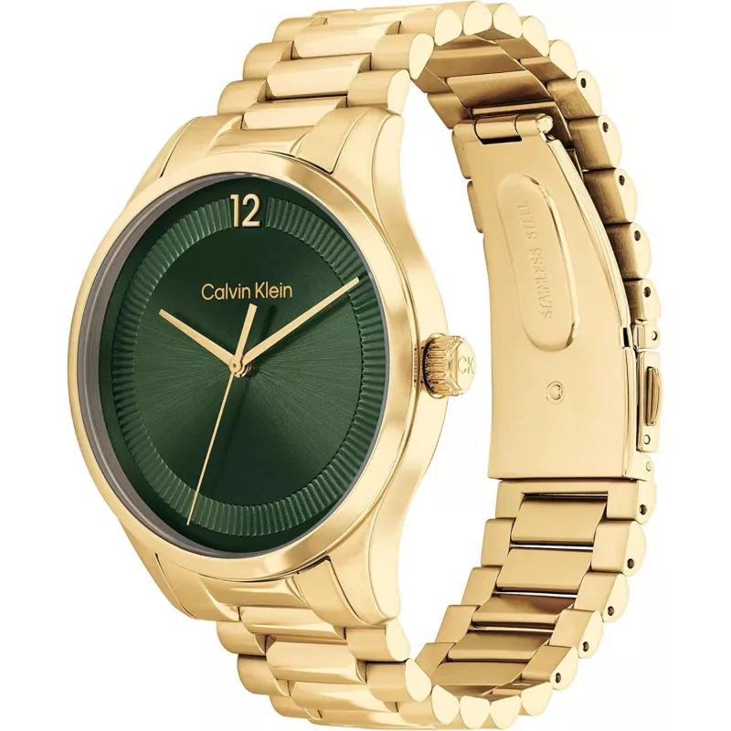 Calvin Klein Relógio de homem 25200229 40mm Prateado Aço inoxidável Pele preta
