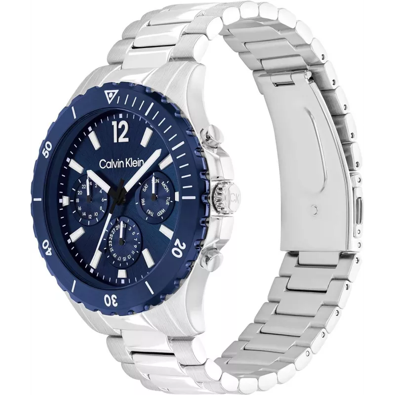 Relógio Calvin Klein para homem Minimal Extension 25200115 44mm malha de aço inoxidável