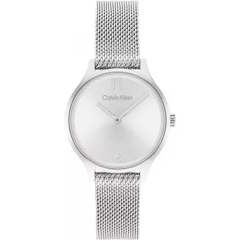 Relógio para mulher CALVIN KLEIN 25200058 28mm prateado de aço inoxidável com bracelete milanesa