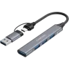 CANYON DS-02 hub USB-A/C 4 em 1, cinzento