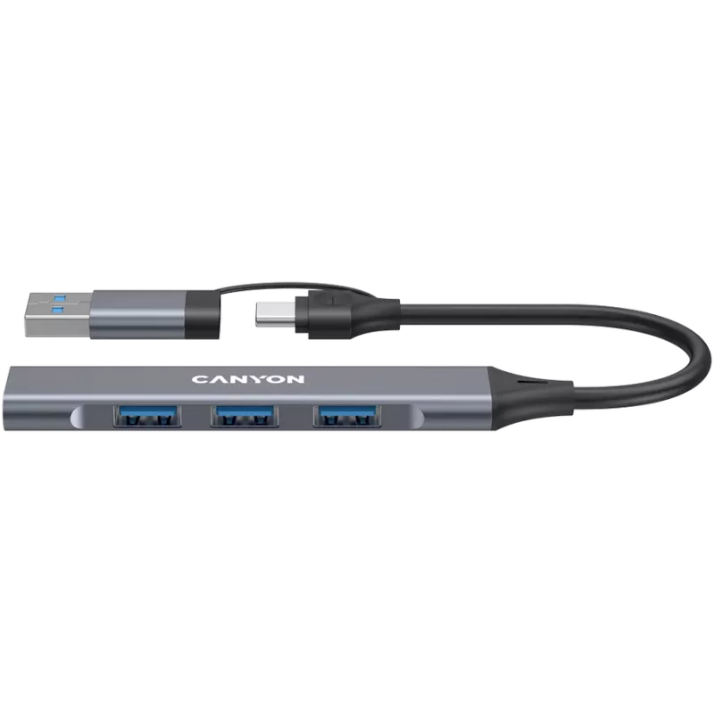 CANYON DS-02 hub USB-A/C 4 em 1, cinzento