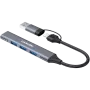 CANYON DS-02 hub USB-A/C 4 em 1, cinzento