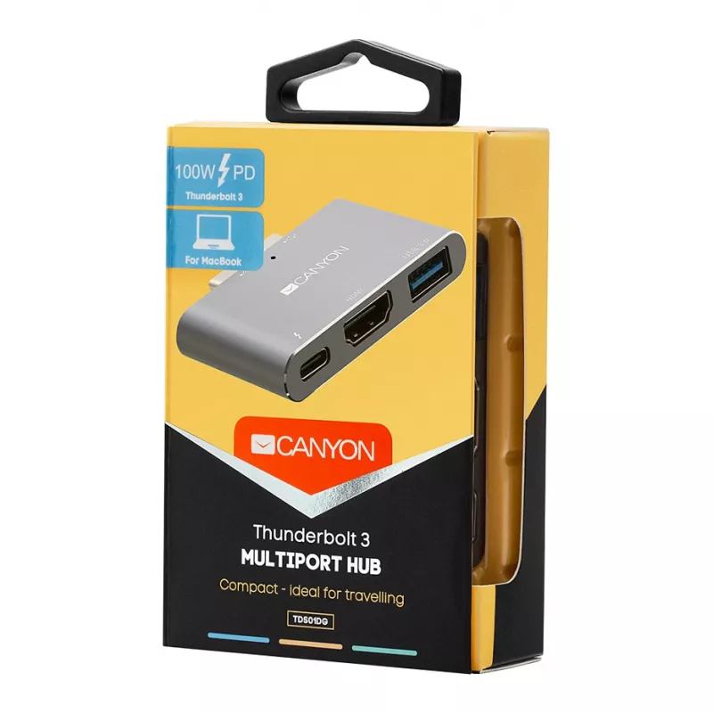 Hub CANYON DS-1 3-em-1 Thunderbolt 3 Space Grey