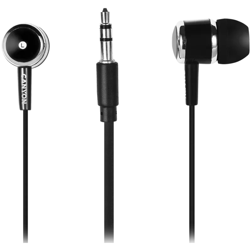 Headset com fios in-ear CANYON EPM-01 com microfone, cabo de 1,2 m, preto